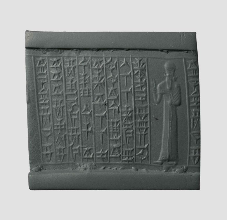 Babylonian Seal Made of Chalcedony Inscribed With a Hymn to the Goddess Inanna