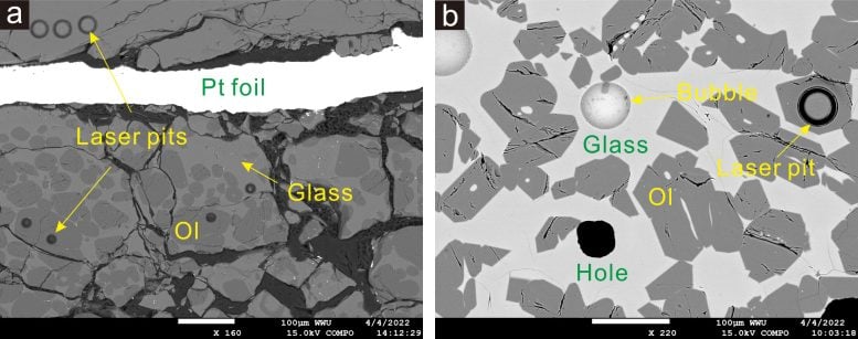 Back Scattered Images of Recovered Samples