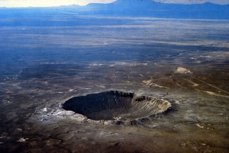 Baringerio kraterio nuotraukos iš oro