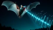 Bat Hunting Echolocation Art Concept