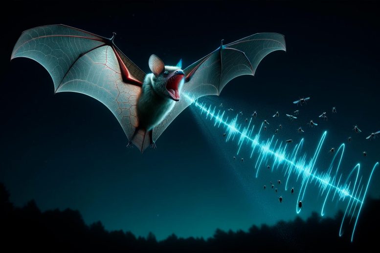 Bat Hunting Echolocation Art Concept
