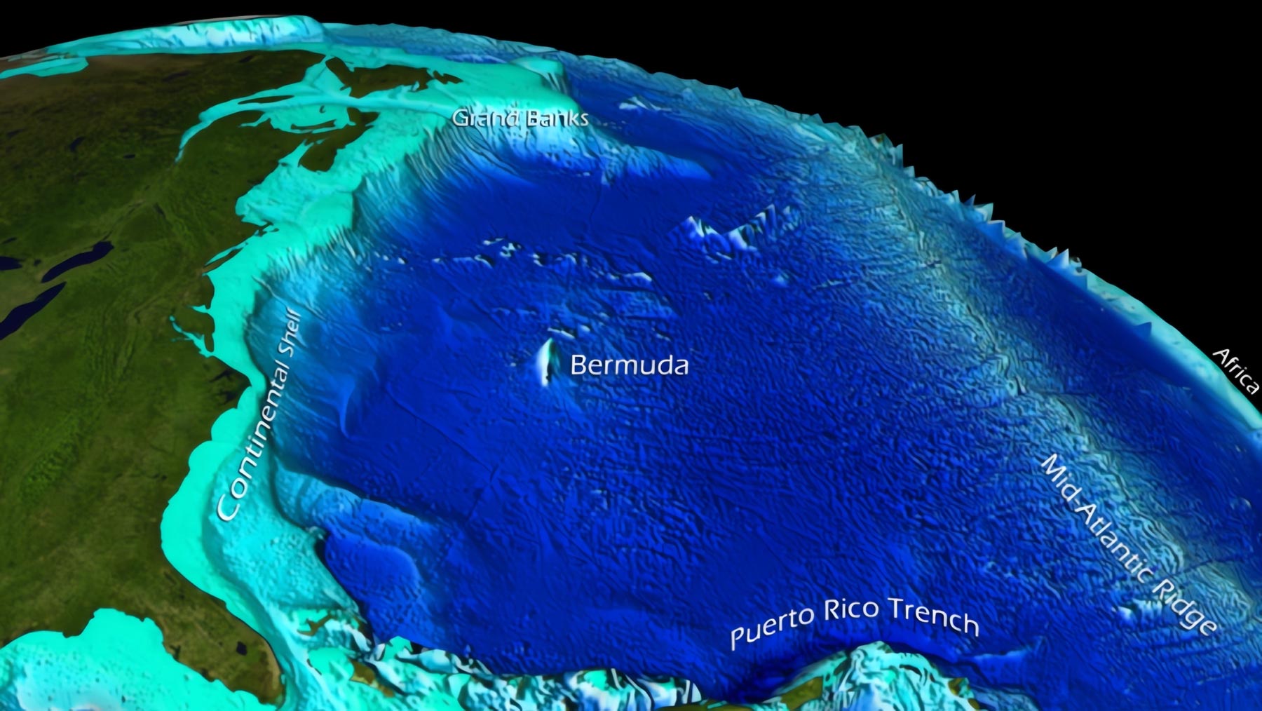 Batimetrične značilnosti bazena zahodnega Atlantskega oceana