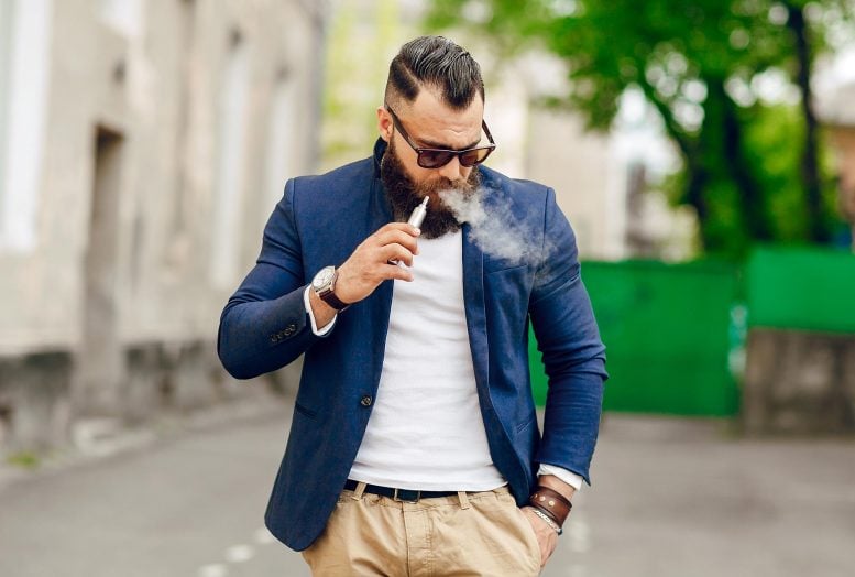 Bearded Man with E-Cigarette