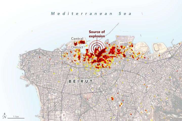 Beirut Blast Damage Annotated