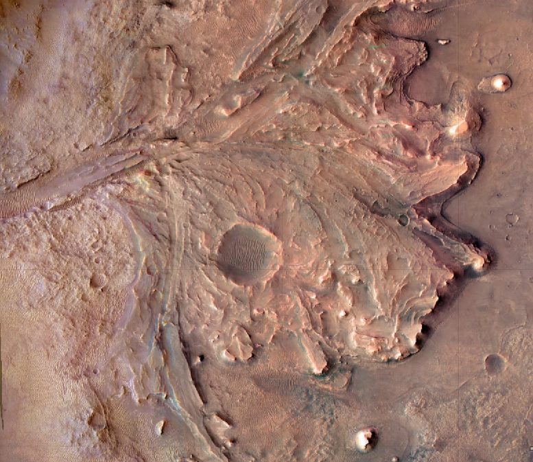 Belva Crater Mars Close Up