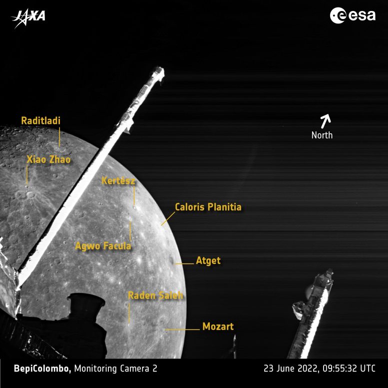BepiColombo First Sighting of Caloris Annotated