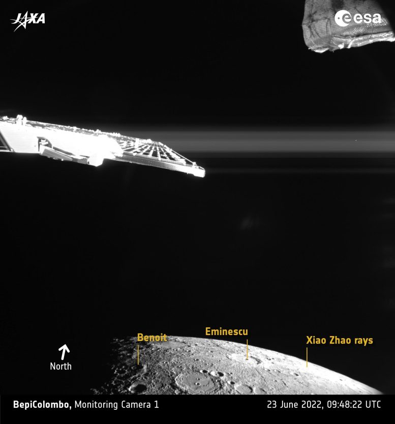 BepiColombo Sunrise and Shadows Annotated