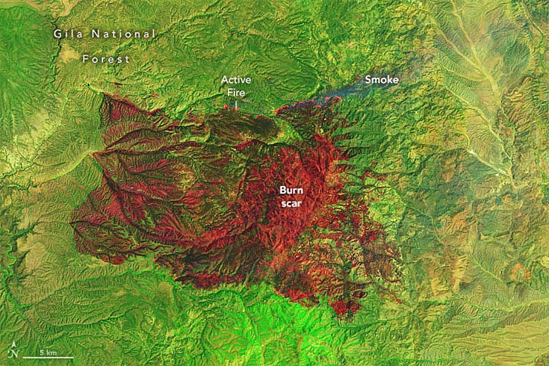 Black Fire New Mexico May 2022 False Color Annotated