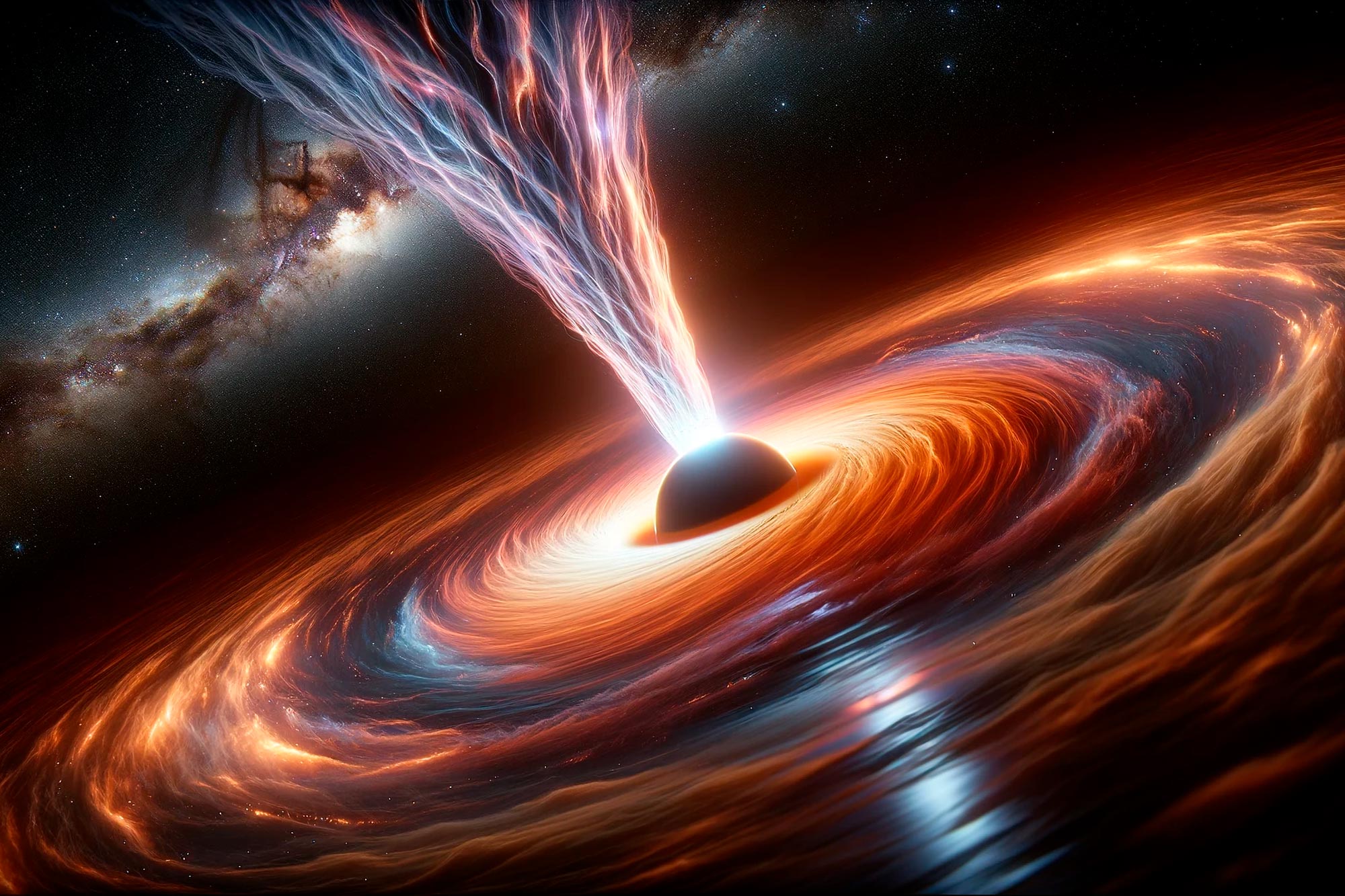 Black Hole Blazar Cosmic Jet Art Concept