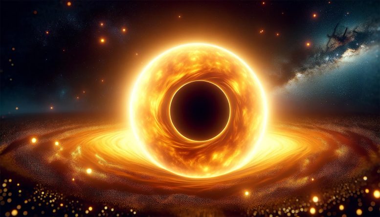 Black Hole Inside Sun Concept