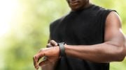 Black Man Sports Smart Watch Fitness Tracker