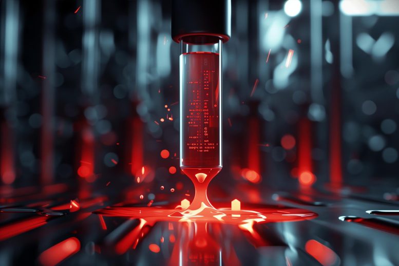 Ilustrasi Konsep Seni Teknologi Chip Darah