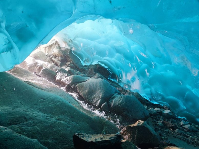 Blue Caves Beneath Great Aletsch Glacier