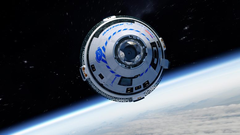 Nave espacial Boeing CST-100 Starliner em órbita