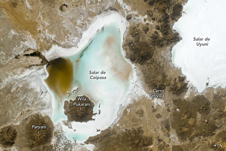 Bolivian Salt Flats From Space Annotated