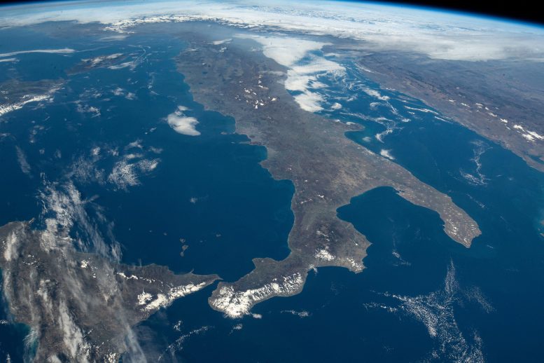 Boot of Italy From Space Station
