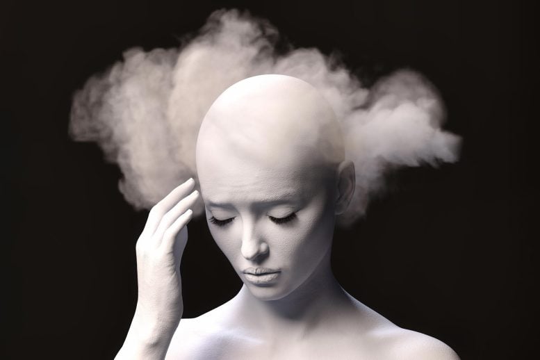 Brain Fog Woman Holding Head