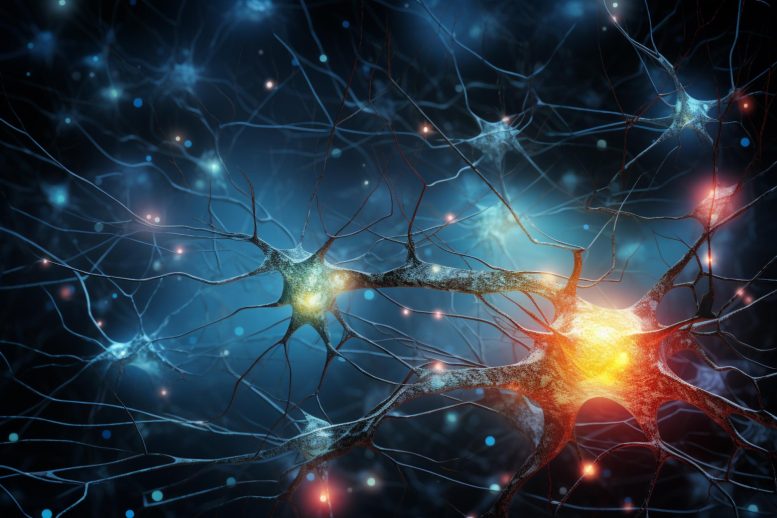 Brain Neurons Rendering Art