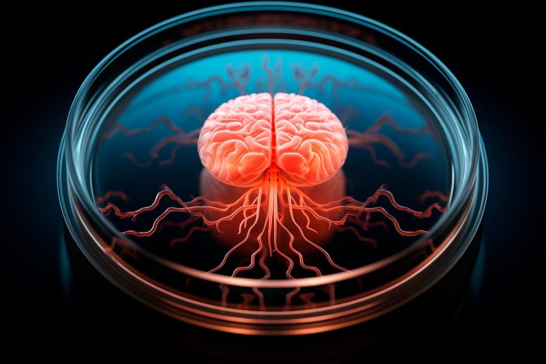 Brain Organoid Petri Dish Art Concept
