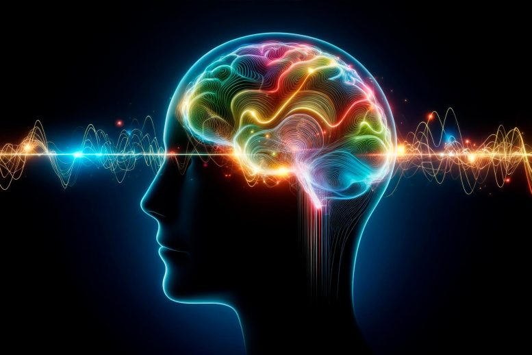 Brain Waves Signals Circuits Concept Art Illustration