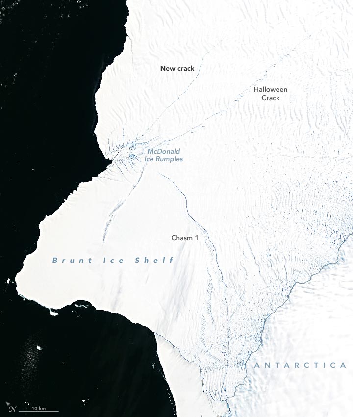 Brunt Ice Shelf January 2021 Annotated