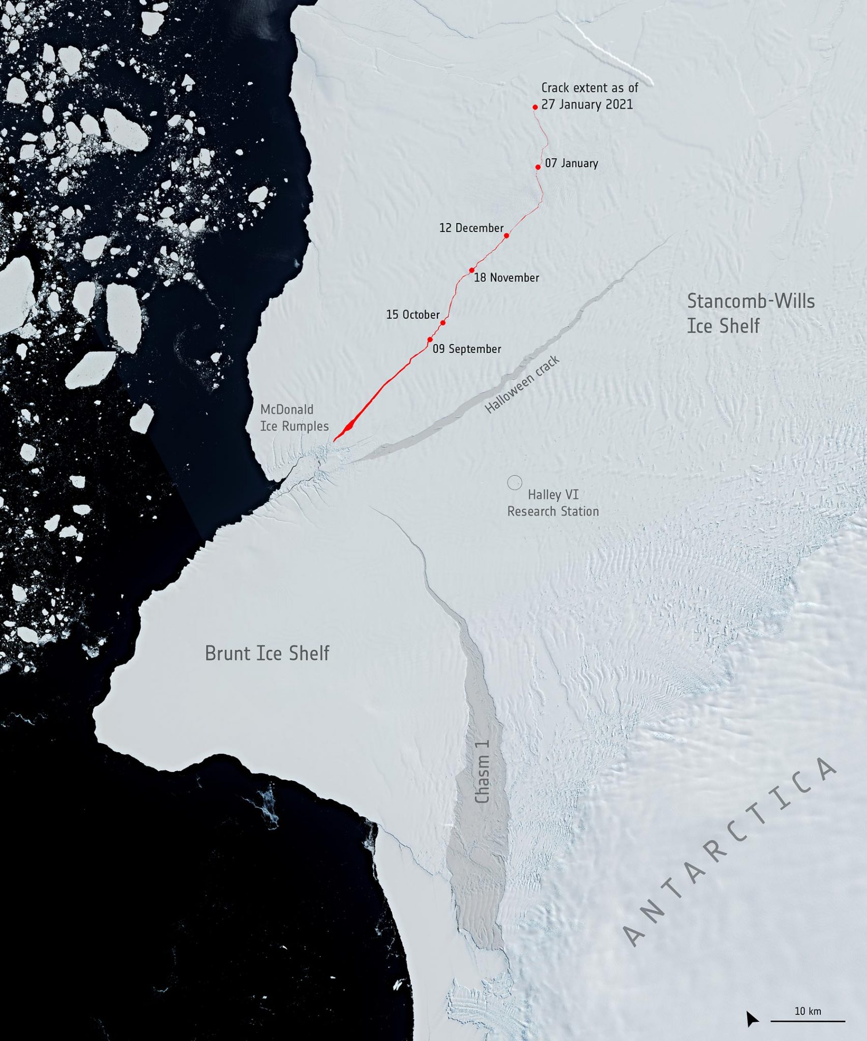 Is the Brunt Ice Shelf in Antarctica on the Brink?