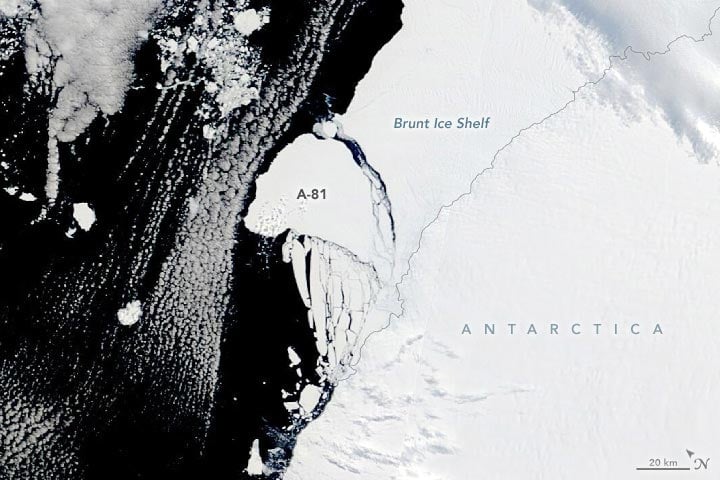 Brunt Ice Shelf Spawns Iceberg A-81