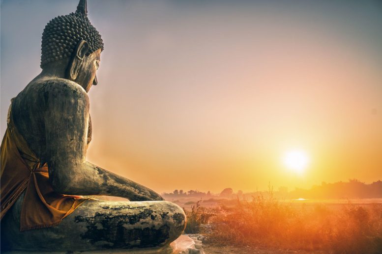 Buddhism Statue Sunrise