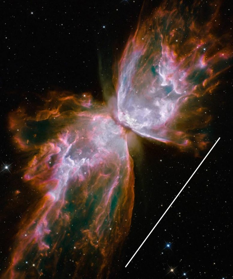 Butterfly Nebula With Scale