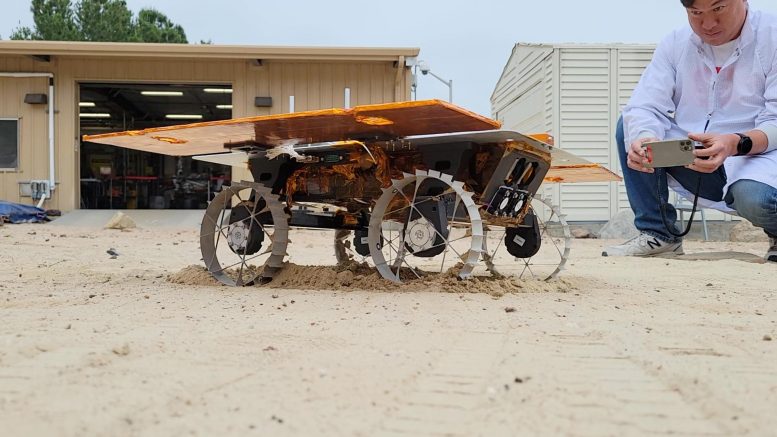 Essais du rover CADRE au JPL Mars Yard