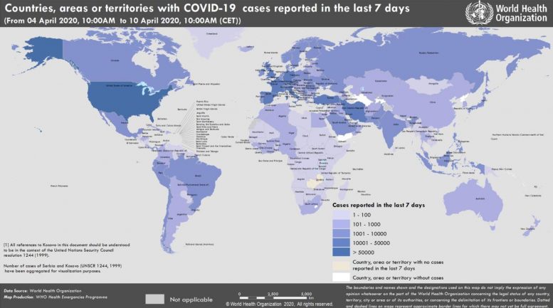 COVID-19 Coronavirus Map April 10