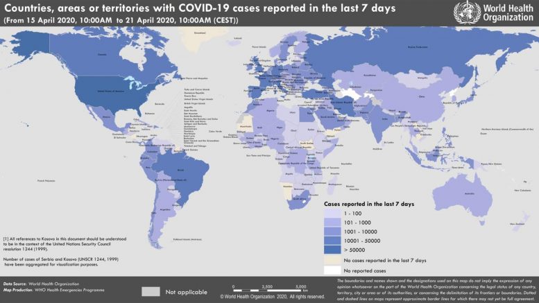 COVID-19 Coronavirus Map April 21