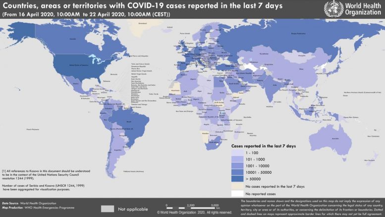 COVID-19 Coronavirus Map April 22