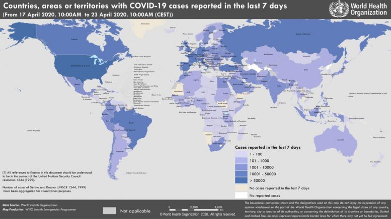COVID-19 Coronavirus Map April 23