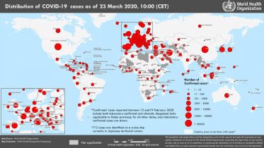 COVID-19 Coronavirus Map March 23