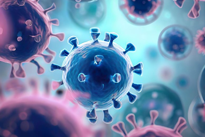 COVID Virus Spread Body Cells Illustration