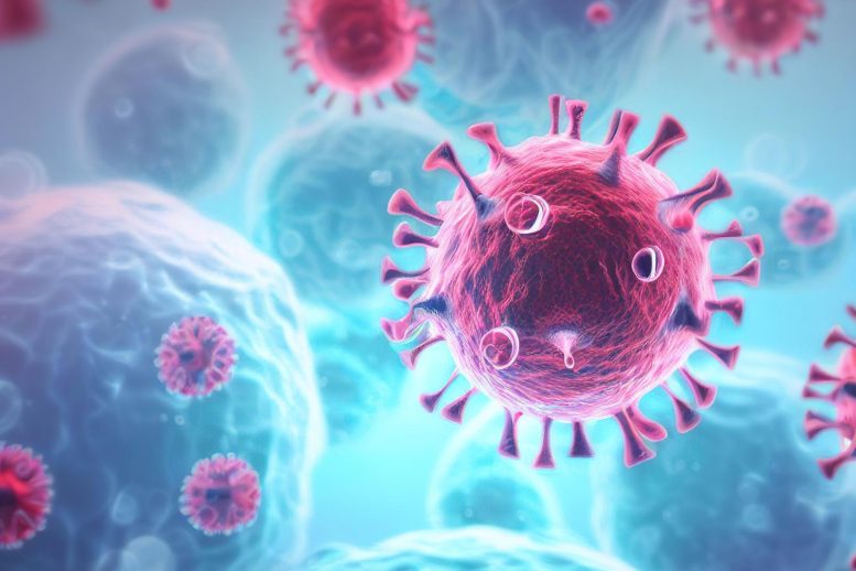 COVID Virus Spread Cells Illustration
