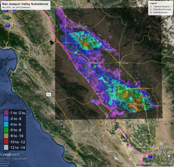 California Drought Causing Valley Land to Sink