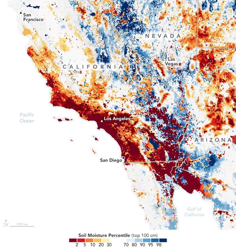 California Soil Moisture January 2025 Annotated