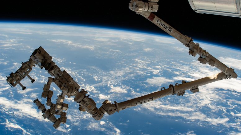 Canadarm2 Robotic Arm With Dextre Robotic Hand Attached