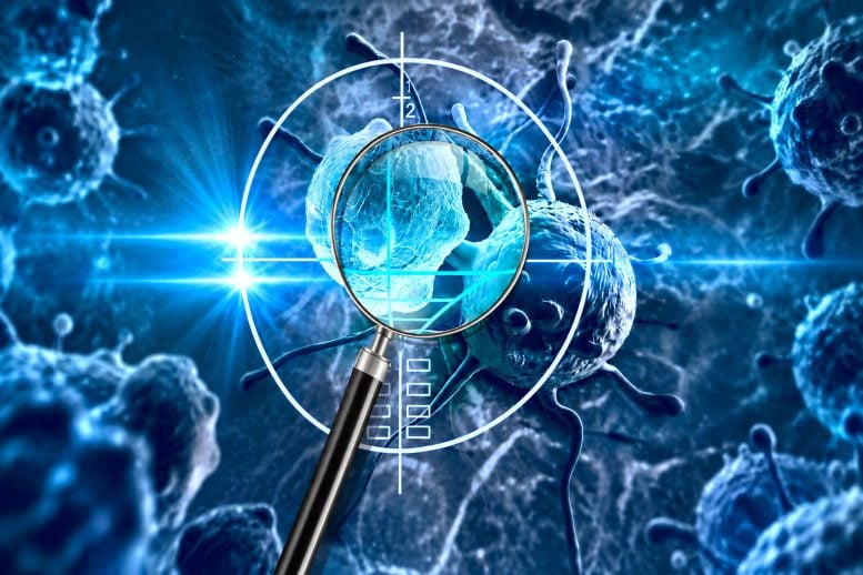 Cancer Cell Target Magnifying Glass