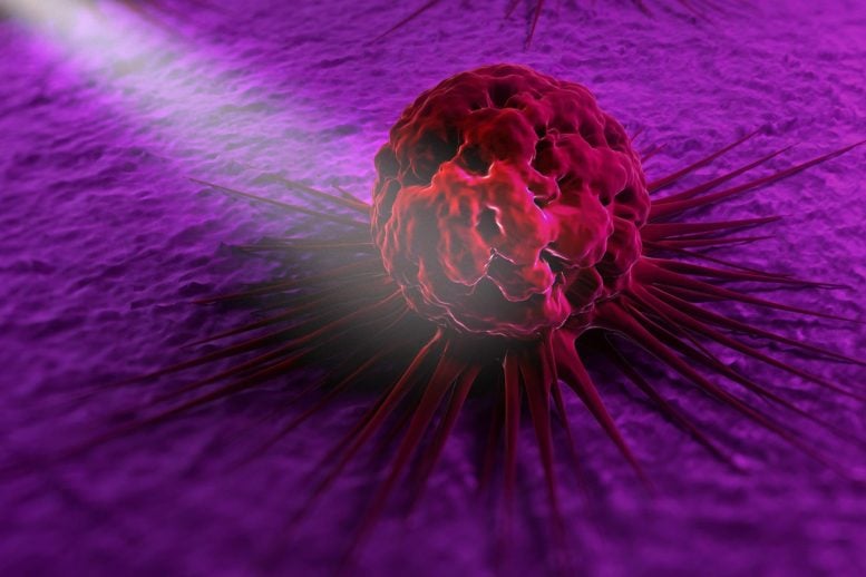 Cancer Cells Light Beam Art Illustration
