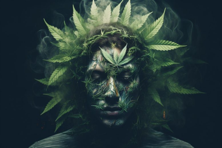Cannabis Depression Art Concept