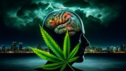 Cannabis Mental Health Art Concept