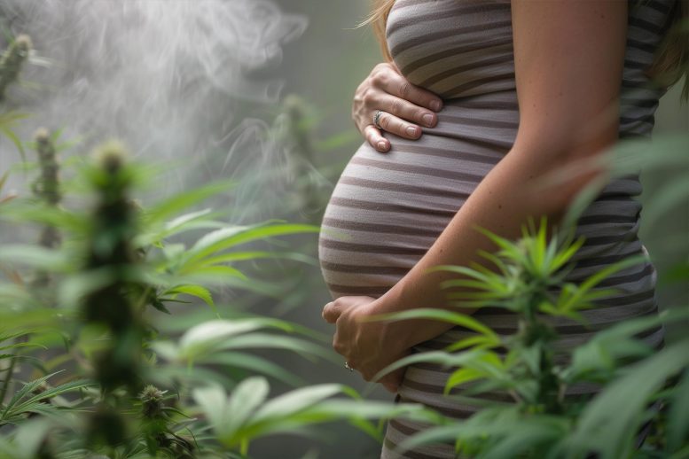 Cannabis Pregnancy Art Concept Illustration