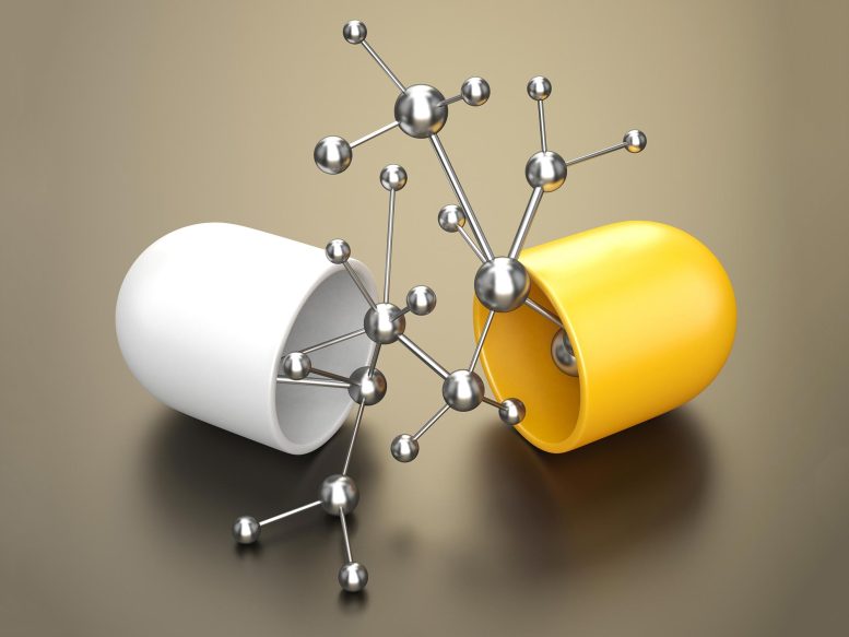 Capsule Medicine Molecule Illustration