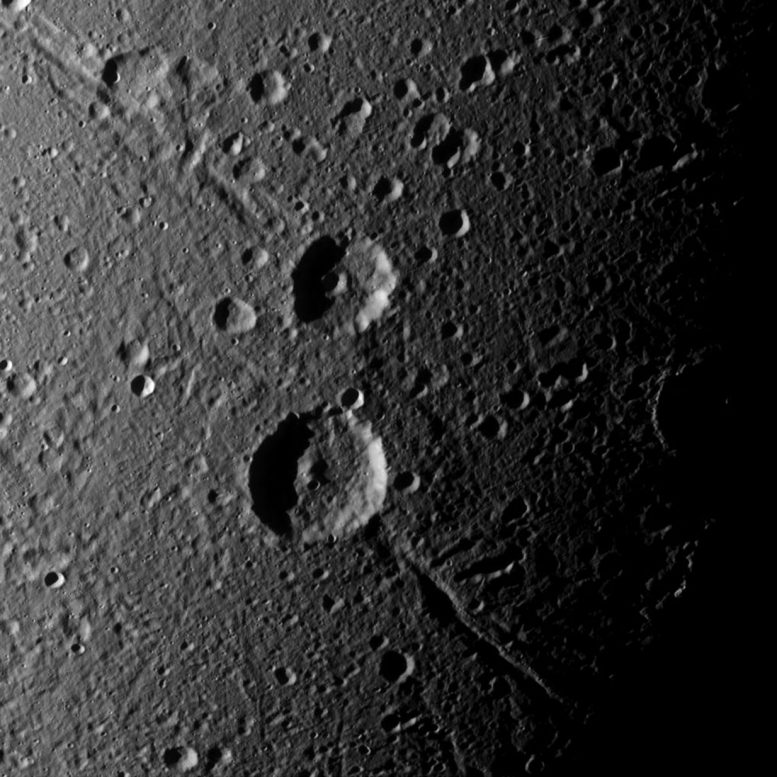 Cassini Captures a Crater Duo on Saturn's Moon Dione