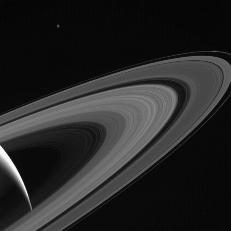 Cassini Image of Saturn and Tethys