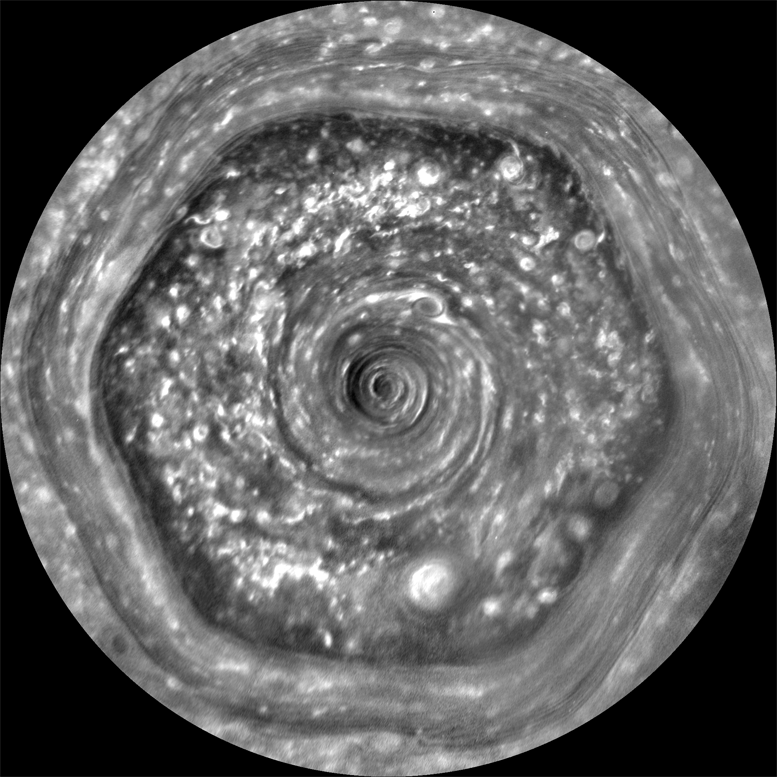 Cassini Image of Saturn's Hexagon in Motion