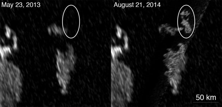 Cassini Spots a Bright Feature in Kraken Mare